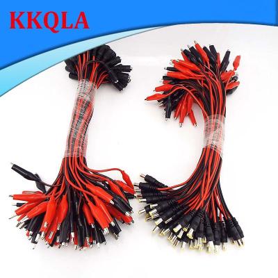 QKKQLA 25CM Alligator Clip to Male Female Plug Cord DC Power Connector Adapter Wire 5.5*2.1mm Crocodile Test Leads