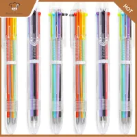 ปากกาหลากสีหลากสีแฟชั่นใหม่ล่าสุดหมึกหลากสีสันปากกาลูกลื่น6-In-1ปากกาในสำนักงานปากกาสี0.5มม. ที่บ้าน