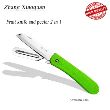 2 In 1 Stainless Steel Knife Small Fruit Knife Multi-function Peeler  Kitchen Gadgets Camping Cutter Fruit Vegetable Household Peeler Knife