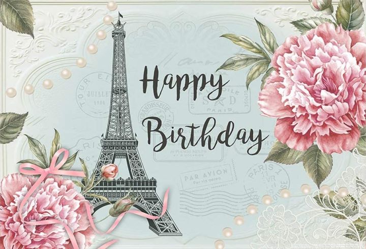 paris-birthday-photography-backdrop-eiffel-tower-happy-birthday-pink-floral-background-girl-birthday-party-banner