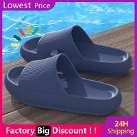 Thick Platform Bathroom Home Slippers Women Cloud Slippers Fashion Soft Sole Eva Indoor Sandals Non-Slip Flip Flop Men Slippers