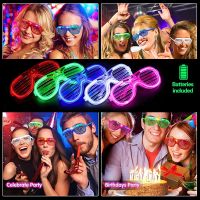 LED Light Up Glow Glasses Luminous Birthday Party Bar Props Fluorescent Glow Wedding Decorations Christmas Festive Kids Gift Toy