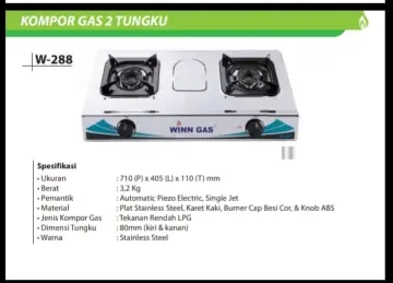 Promo Terlaris Winn Gas W-888 Kompor Gas Tanam 2 Tungku W888