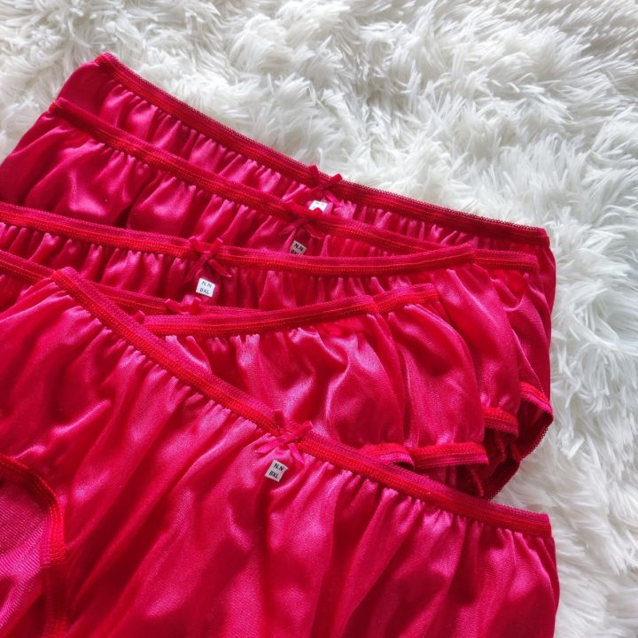 กางเกงในบิกินี่-ผ้าวาโก้-นุ่มลื่น-สีแดง-กางเกงในผู้หญิง-กางเกงไนล่อนเกรดพรีเมี่ยม-แพ็ค-6-ตัว-nbsp-ไซส์-xl-bikini-woman-underwear-nylon-สะโพก-38-44-นิ้ว-nbsp