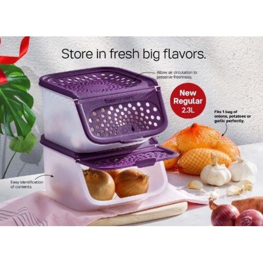 Tupperware Potato Storage Box And Onion Storage Container 3L