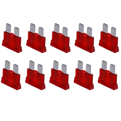 10Pcs 10AMP Blade Fuses Standard Red 10A Flat Fuse Car Bike Motorcycle Van Auto Fuses Accessories