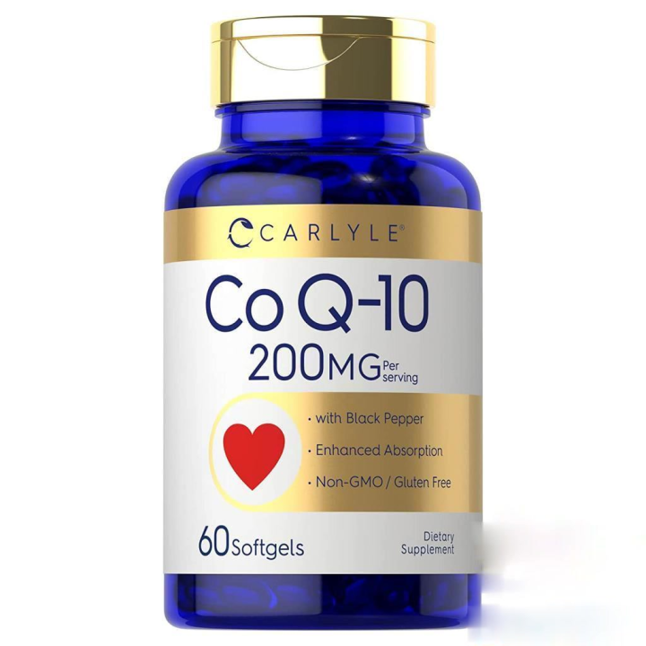 Carlyle CoQ10 200mg 60 Softgels with Black Pepper Enhanced Absorption