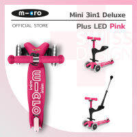 สกูตเตอร์ขาไถแบบ 3 ล้อ สำหรับเด็ก 12 เดือน -5 ขวบ Mini 3-in-1 Deluxe Plus LED จาก Micro