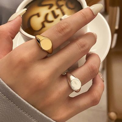 Not fade Simple Style Fashion Smooth Women Men 39;s Ring Width Signet Round Finger Ring Hip Hop Male Wedding Party Jewelry Gift