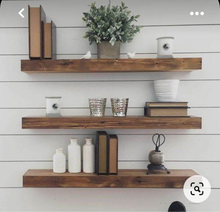 three (3) layers floating shelves with concealed metal support, 3 pcs