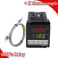 ดิจิตอล RKC PID อุณหภูมิควบคุมรีเลย์เอาต์พุต REX-C100พร้อมเซ็นเซอร์ K Thermocouple