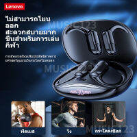 Lenovo XT80 Bluetooth 5.3หูฟังหูฟังไร้สายจริงพร้อมปุ่มควบคุมไมโครโฟนลดเสียงรบกวนที่เกี่ยวหูชุดหูฟังกันน้ำ