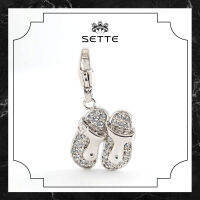 [SETTE] Sandal Charm For Pendant/Bracelet Silver 925 Rhodium Plated CZ - BTS1917-96/W [เซตเต้] จี้ชาร์มรูปรองเท้าแตะ ตัวเรือนเงิน 925 ชุบโรเดียม ประดับเพชร CZ