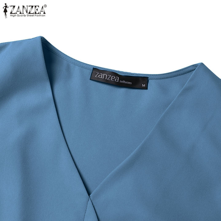 สินค้ามาใหม่-จัดส่งฟรี-fancystyle-zanzea-ชุดเดรสคอวีมีกระเป๋าสีทึบสำหรับใส่เดรสสายเดี่ยวทำงานออฟฟิศของผู้หญิง-8