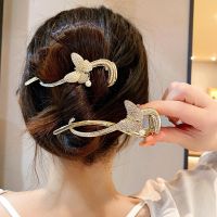 Metal Butterfly Hair Clip New Girls Hair Accessories Fashion Pearl Accessories Korean Crystal Headwear