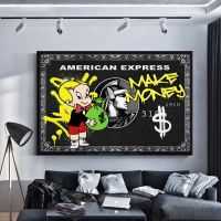 American Express Graffiti Art ภาพวาดผ้าใบบน Wall Art โปสเตอร์และพิมพ์ Alec Street Pop Art รูปภาพสำหรับห้องนั่งเล่น New