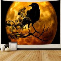 Halloween Pumpkin Lamp Wall Hanging Tapestry Bohemia Hippie Magic Castle Ghost Wall Blanket Decor Horrible Devil Bedspread Mat