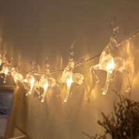 Christmas Tree Decor Fairy Elk Lights Strings 1.5m Merry Christmas For Party USB Lamp Navidad New Year Home Garden Decoration