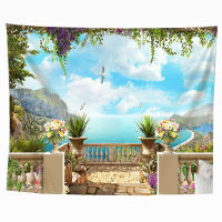 flower tapestry wall hanging large tapiz mandala pared stranddoek drop shipping blue ocean wall carpet