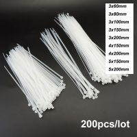 200pcs Nylon Cable Self-locking Plastic Wire Zip Ties 3*100 3*150 4*200 white Industrial Supply Hardware Cable fastening ring s1 Cable Management