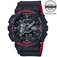 Time&amp;Time CASIO G-SHOCK นาฬิกาข้อมือผู้ชาย สีดำ/แดง สายเรซิน รุ่น GA-110HR-1ADR (CMG)