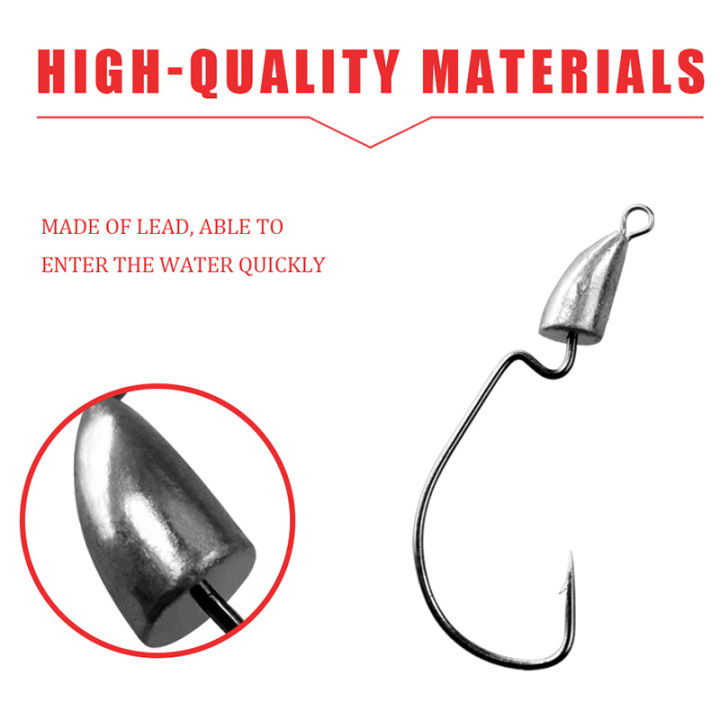 ตะขอถ่วงน้ำหนัก-offset-crank-lead-head-hooks-5-7-10-14g-stainless-steel-jig-head-fishing-hooks-barbed-lead-head-1pcs