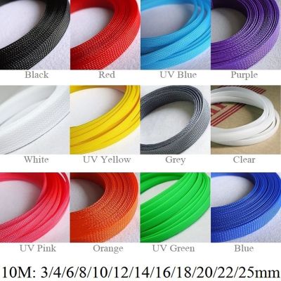5M 2 4 6 8 10 12 14 16 18 20 25 30 40 mm High Density PET Braided Expandable Sleeve Wire Wrap Insulated Nylon Protector Sheath Electrical Circuitry Pa