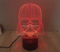 1ชิ้นหลอดไฟไฟ Led สร้างบรรยากาศ3d Vader ชุดคอสตูม Darth Vader Led แสงวันหยุดไฟปรับแสงตอนกลางคืนเล็กๆน้อยๆ