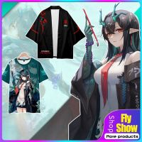 COD DSFDGDFFGHH Game Arknights Dusk 3D Printing Japanese Kimono Haori Yukata Cosplay Women/men Fashion Summer Casual Cool Short Sleeve Streetwear