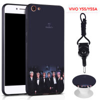 BTS เคสโทรศัพท์สำหรับ VIVO Y55ซิลิคอนนุ่มกรณีที่มีรูปแบบเดียวกันแหวนและเชือก