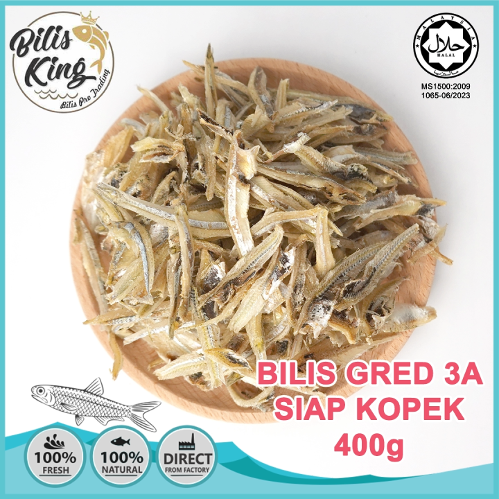 Bilis King Halal Ikan Bilis Mata Biru Peeled Grade 3a  Bilis Kopek Gred 