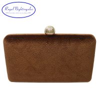 【YD】 Nightingales new coffee brown hard box evening clutches and bags for matching shoes party gift