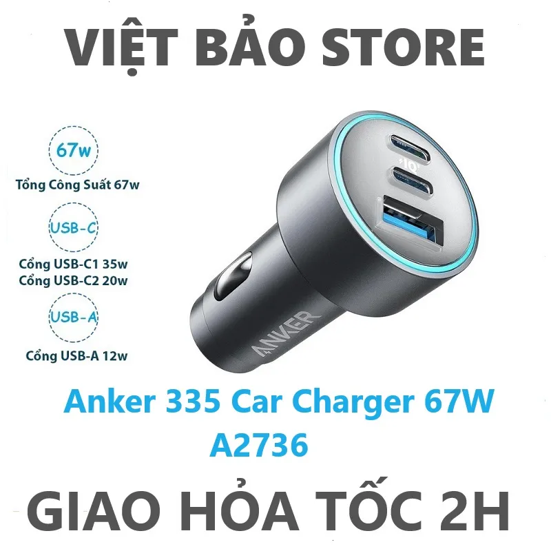 Củ sạc nhanh Anker 67W 3 cổng 2C1A IQ4 ...