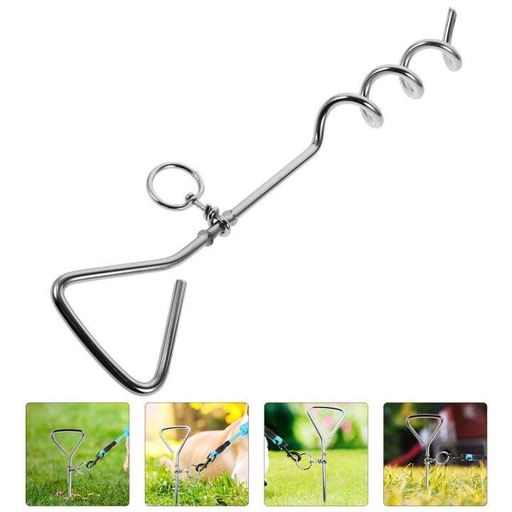 Stake Dog Tie Out Anchor Pet Leash Spiral Ground Dogs Puppy Camping