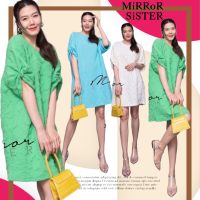 ?ป้าย Mirrorsister​ 30614.2 เดรสทรงสวยแขนสั้นคอกลม ช่วงแขนแต่งเก๋ๆด้วยการจับdrapเป็นโบว์ คิ้วท์มาก ใส่ได้บ่อย