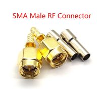 100pcs Gold SMA Male Plug Center Window Crimp RG174 RG316 LMR100 Cable RF Connectors Electrical Connectors