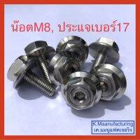 น๊อต เลส ตัวผู้ M8x1.25 ประแจเบอร์17 ทำพิเศษ