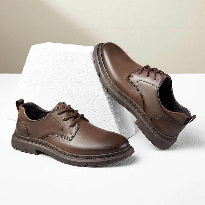 อูฐรองเท้าผู้ชายแบรนด์หรูรองเท้า-gaun-modis-รองเท้าลำลองสบายหนังแท้ธุรกิจย้อนยุค