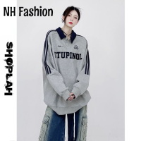 NH Fashion เสื้อฮู้ด เสื้อแขนยาวอบอุ่น หลวมและสบาย วินเทจ สไตล์ สบายๆ สบาย WWY2391CJ8 38Z230919