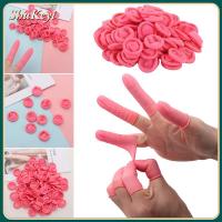 SHUKEYI 100/300PCS เป็นธรรมชาติ น้ำยาง เครื่องมือทำเล็บ ปลอกนิ้ว ถุงมือป้องกันปลายนิ้ว ถุงมือยาง เตียงเด็ก