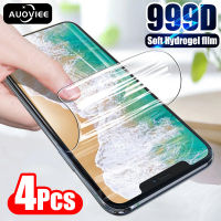 AUOVIEE 4ชิ้นฟิล์มไฮโดรเจลสำหรับ iPhone 13 12 11 Pro Max มินิป้องกันหน้าจอบน iPhone 13 12 11 XS Max 8 7 6 6วินาทีบวก X XR SE 2020ฟิล์ม