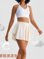 Lengthen the exposed pocket skirt movement they female tennis skirts double lotus leaf width plate elastic waistband belly in