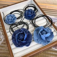 ✿✻ Trend Choker Flower Rose Pendant Collarbone Chain Women Jeans Cloth Necklace Temperament Adjustable Wax Rope Y2K Denim Necklace
