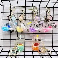 【YD】 Bottle Keyring Cup Keychain Floating Chains Pendant Car 열쇠고리