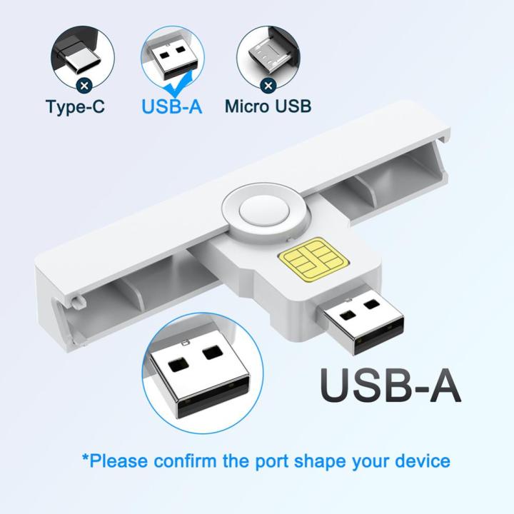 เครื่องอ่านการ์ดอัจฉริยะแบบพกพา-usb2-0เครื่องอ่านวีซ่าประเภท-c-usb-เครื่องอ่านการ์ดบัตรเอทีเอ็มสำหรับการรักษาความปลอดภัยใบรับรองดิจิทัล