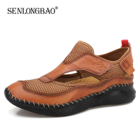 【CW】Hot Sale Summer Men S Sandals Outdoor Non-Slip Men S Beach Sandals Handmade Genuine Leather Men S Shoes Fashion Men Sneakers