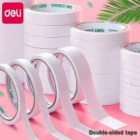 ◎✆☏ Deli 2pcs Double Sided Tape Super Strong Self-adhesive Tape for School Office Handicraft White Cotton Paper 9/12/18/24mm Tape