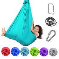 Children Yoga Hammock Elastic Bed Indoor Outdoor Swing Adjustable Hammock Yoga Fitness Tool With Extension Straps Carabiners