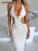 【CW】◄❈  Halter Hollow Out Up Womens Sleeveless Backless Wrapped Hip Dresses Vacation Prom