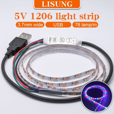 CW 5v Usb Led Strip Happy RunningLamp Atmosphere Smd 1206 Chip TricolorThin NarrowWithTable Model